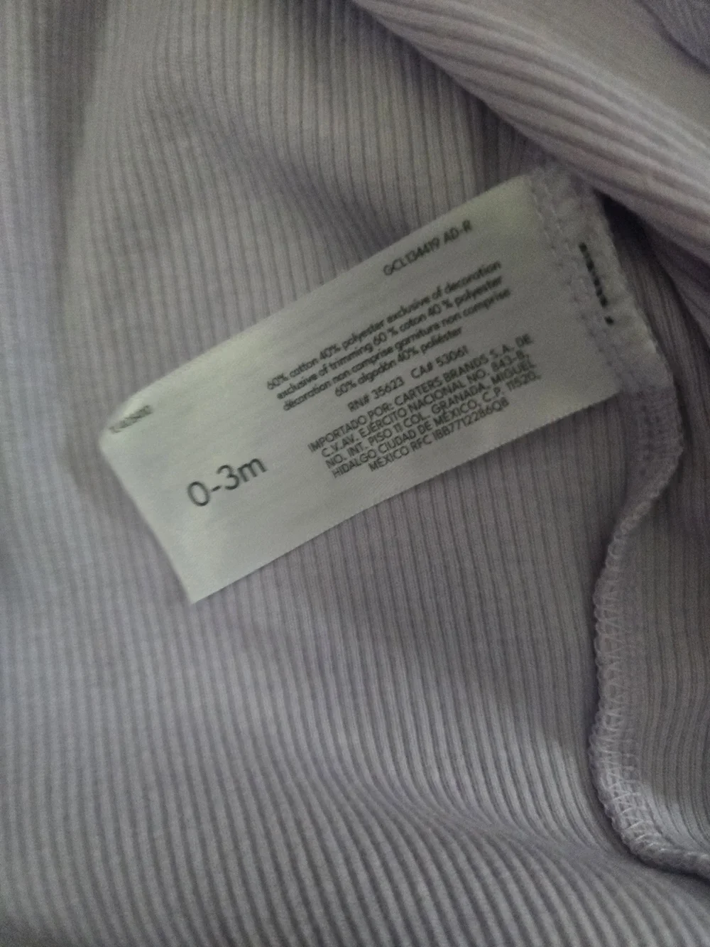 Carter's Child of Mine Purple Ribbed Ruffle Sleep 'N Play-Size 0-3Mos NWT